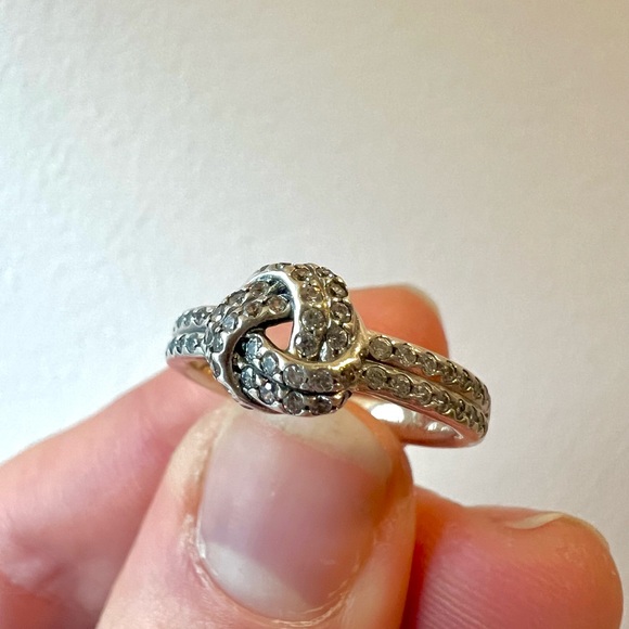 Set of Three Rings - Silver w/ CZ & 18K Gold Electroplated - Picture 3 of 9